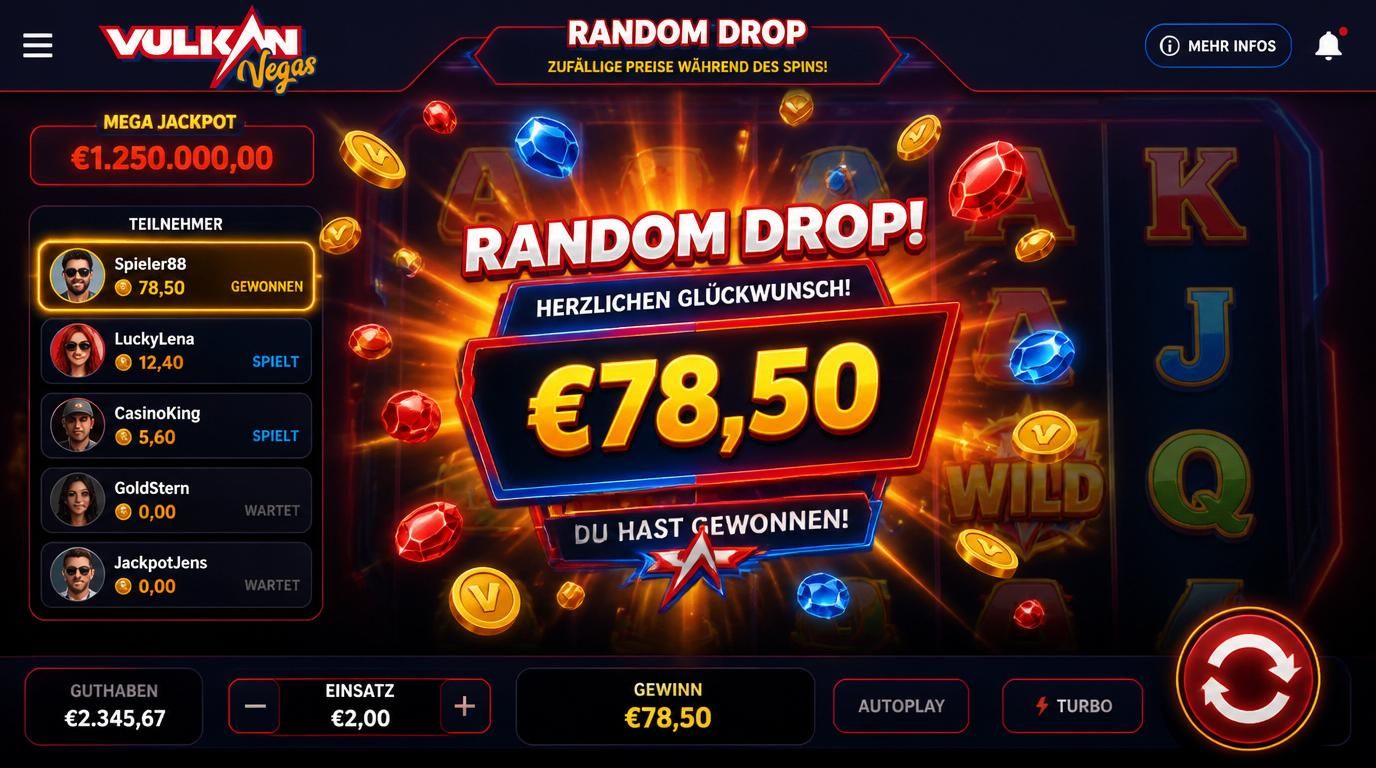 Slot-Spin mit zufälligem Preis-Drop
