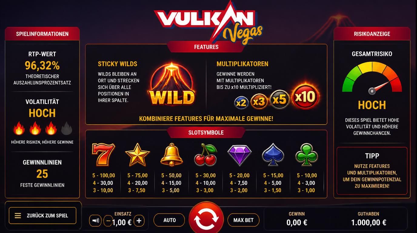 Symbole für RTP, Volatilität &, Slot-Features