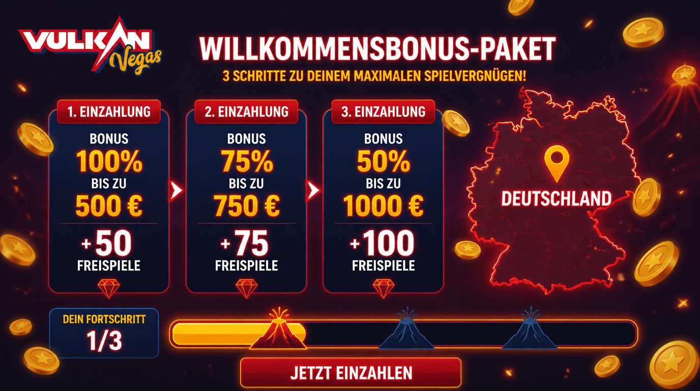Willkommenspaket mit Bonus und Freispielen auf Deutsch.